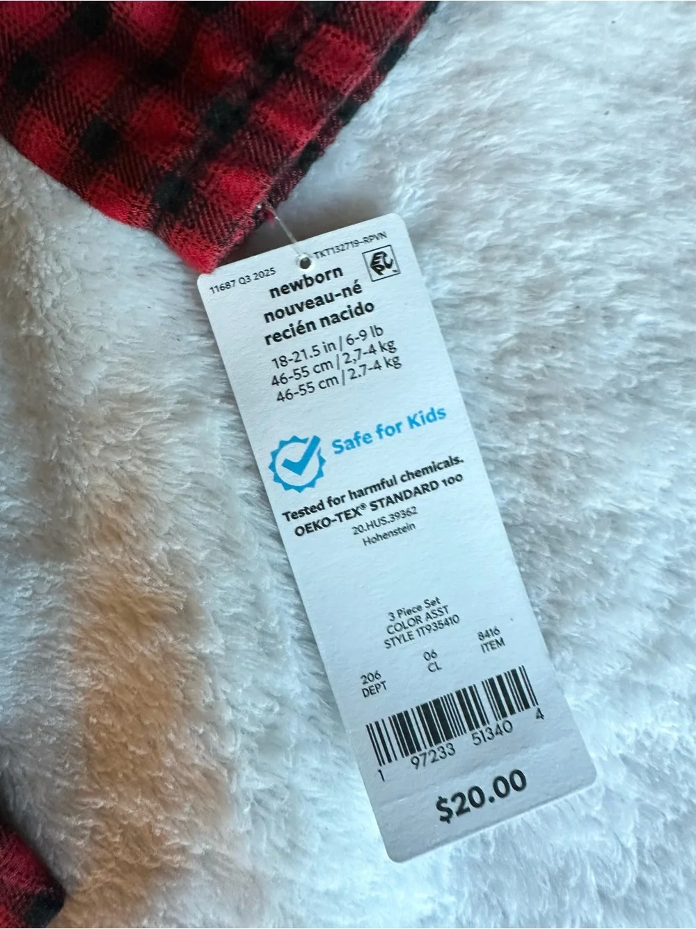 Carter's Red and Black Plaid Baby Outfit